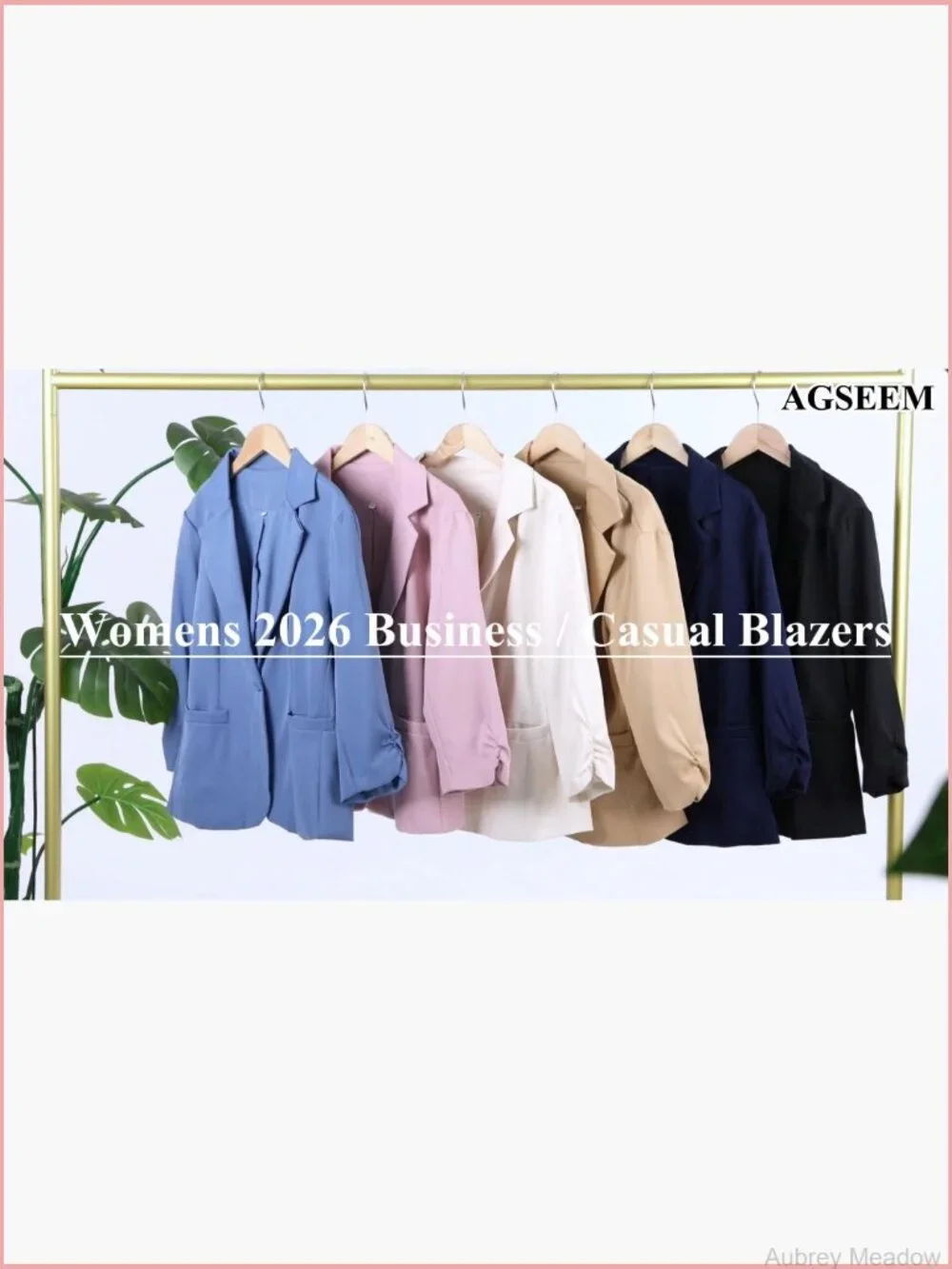 Women's Ruched 3/4 Sleeve Blazer Business Casual Slim Fit Suit Jacket Fully